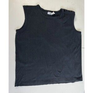 Vintage 90s Gitano Faded Blue Muscle Tank Top Shoulder Buttons Womens